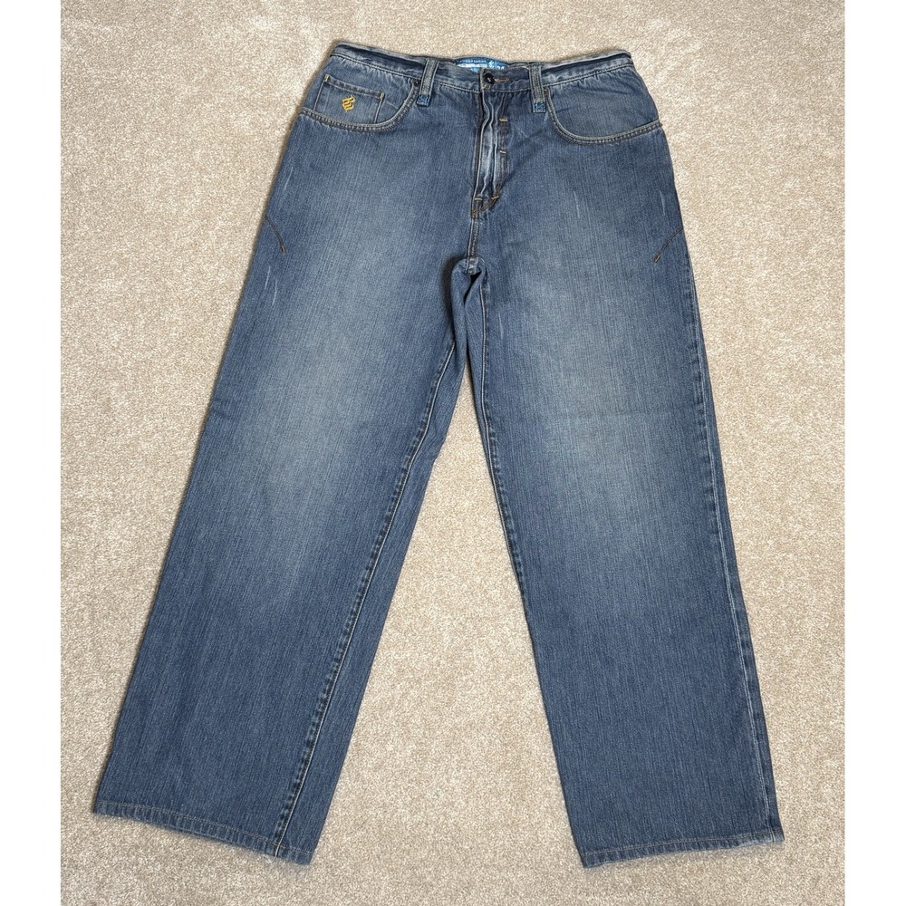 Rocawear Jeans Mens Size 34 Blue Denim Baggy Fit Hip Hop Streetwear Skater 90's